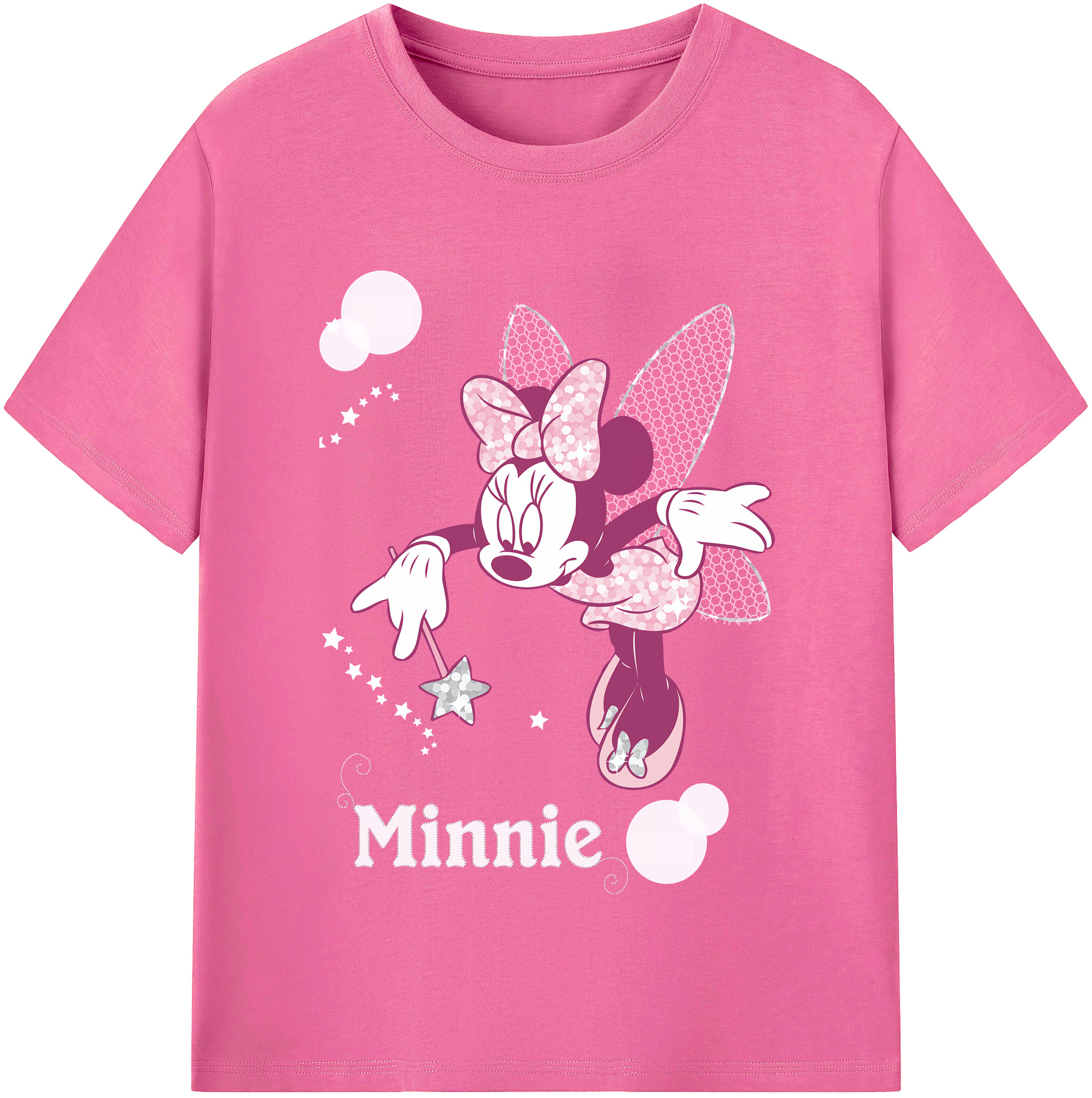 （画像用） ミッキーマウス Mickey Mouse レディースカジュアルプリントTシャツ（綿100％）